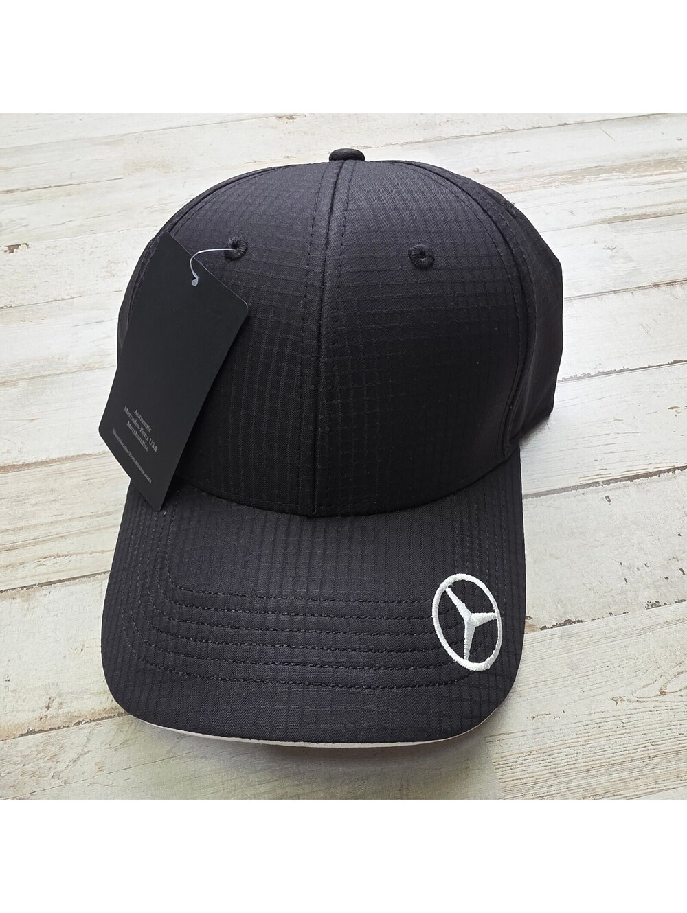 Mercedes-Benz Black Ripstop Nylon Hat with White Logo